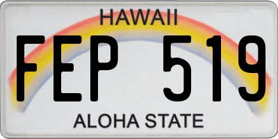 HI license plate FEP519