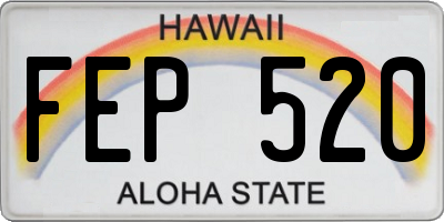 HI license plate FEP520