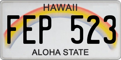 HI license plate FEP523