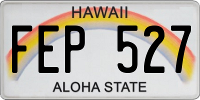 HI license plate FEP527