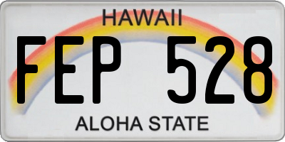 HI license plate FEP528