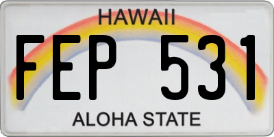 HI license plate FEP531