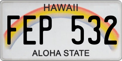 HI license plate FEP532