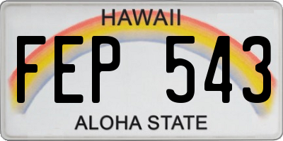 HI license plate FEP543