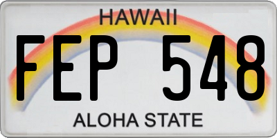 HI license plate FEP548