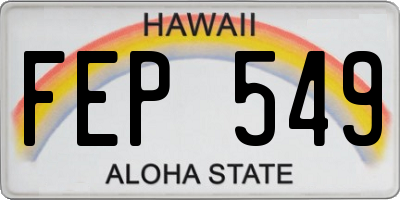 HI license plate FEP549