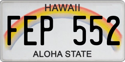 HI license plate FEP552