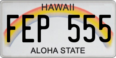 HI license plate FEP555