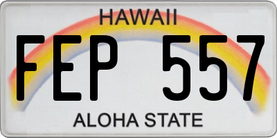 HI license plate FEP557