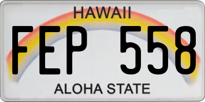 HI license plate FEP558