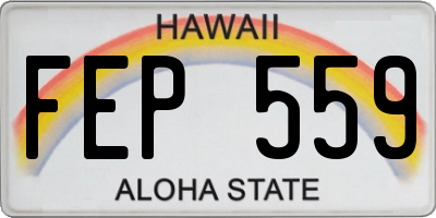 HI license plate FEP559