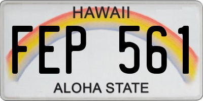 HI license plate FEP561