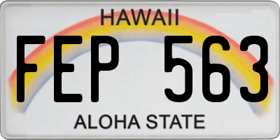 HI license plate FEP563