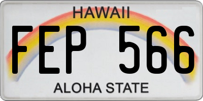 HI license plate FEP566