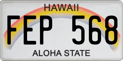 HI license plate FEP568