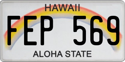 HI license plate FEP569