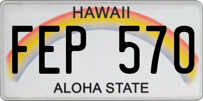 HI license plate FEP570