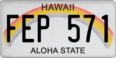 HI license plate FEP571