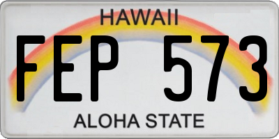 HI license plate FEP573