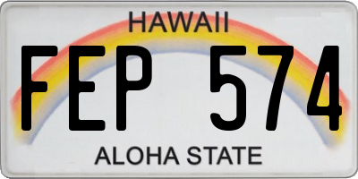 HI license plate FEP574
