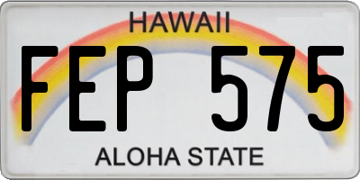 HI license plate FEP575