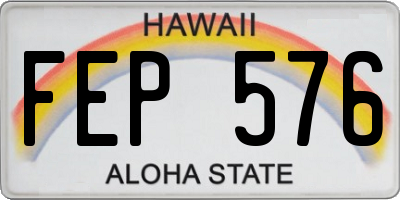HI license plate FEP576