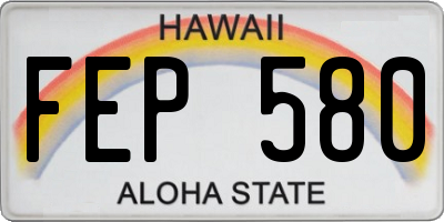 HI license plate FEP580