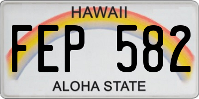 HI license plate FEP582