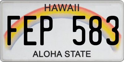 HI license plate FEP583
