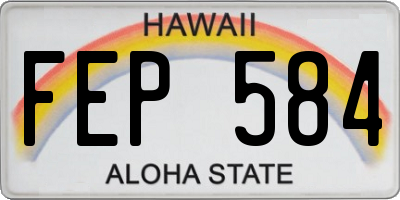 HI license plate FEP584