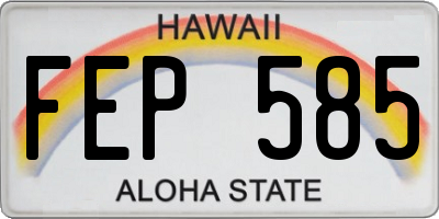 HI license plate FEP585