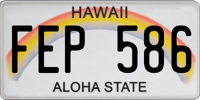 HI license plate FEP586