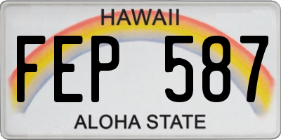 HI license plate FEP587