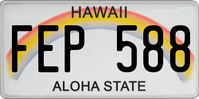 HI license plate FEP588