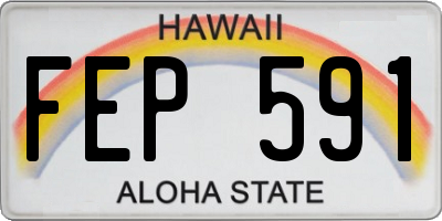 HI license plate FEP591
