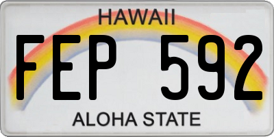 HI license plate FEP592