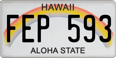 HI license plate FEP593