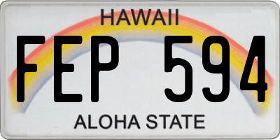 HI license plate FEP594
