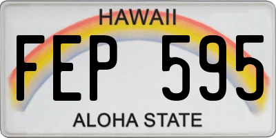 HI license plate FEP595