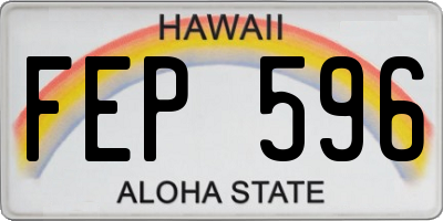 HI license plate FEP596