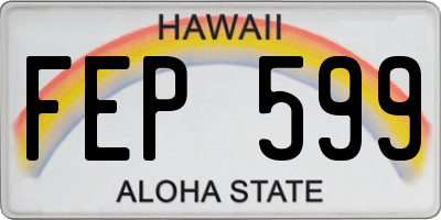 HI license plate FEP599