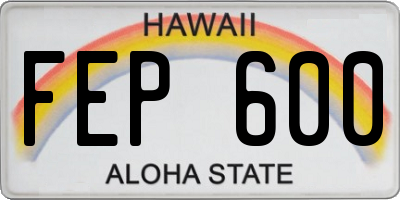 HI license plate FEP600
