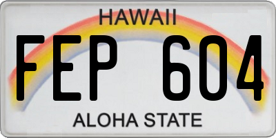 HI license plate FEP604