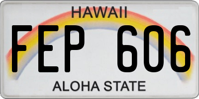 HI license plate FEP606