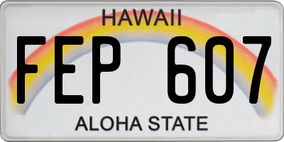 HI license plate FEP607
