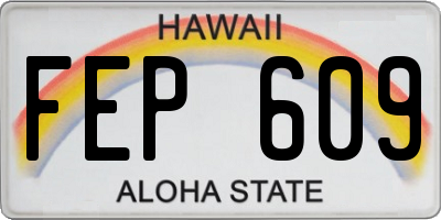 HI license plate FEP609