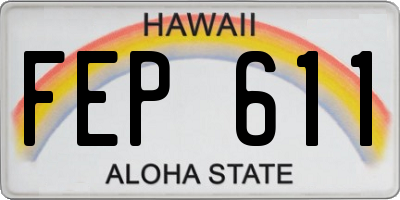 HI license plate FEP611
