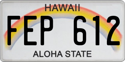 HI license plate FEP612