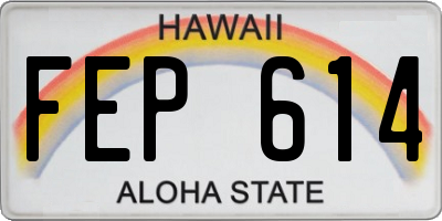 HI license plate FEP614