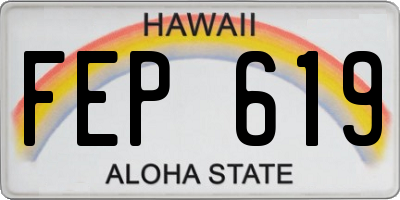 HI license plate FEP619